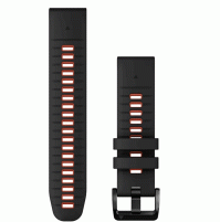 QuickFit 22mm Watch Bands-Black/Flame Red Silicone - 010-13280-06 - Garmin